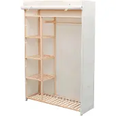 vidaXL Armoire tissu et bois de pin 110 x 40 x 170 cm