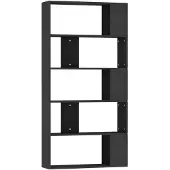 vidaXL Bibliothèque/Séparateur de pièce Noir Bois d’ingénierie