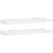 vidaXL Étagères à rebord pour cadre photo 2 pcs Blanc 40x9x3 cm MDF