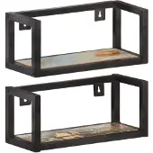 vidaXL Étagères murales 2 pcs 40 cm Bois de récupération massif
