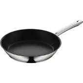 WMF Casserole 28 cm en acier inoxydable Cromargan en acier inoxydable avec revêtement pour la cuisson, Poêle + casserole, Argent