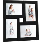 vidaXL Collage de cadres photo pour photo de 4x (10x15 cm) Noir MDF