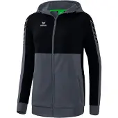 Erima Veste d'entraînement Six Wings avec capuche gris ardoise/noir - 38