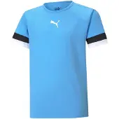Puma T-Shirt fonctionnel 'TeamRise' azur / noir / blanc