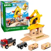BRIO World Grue de Chargement de Marchandises - Accessoire pour circuit de train en bois - Ravensburger - Mixte dès 3 ans - 33280
