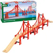 BRIO World - Pont suspendu double 33683 | Accessoire pour train pour enfants et tout-petits partir de 3 ans | Compatible avec tous les trains B