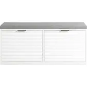 SoBuy Banc de rangement pour chaussures - Blanc - 2 rabats et coussin inclus
