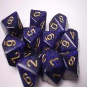Chessex Jeu de dés polyédriques Speckled d10 - Or Cobalt