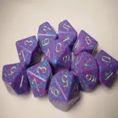Chessex Jeu de dés polyédriques Speckled d10 - Argent Tétra