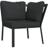 vidaXL Chaise de jardin avec coussins gris 76x76x79 cm Acier