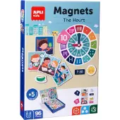 APLI Kids Jeu d'apprentissage de l'horloge magnétique, 28x18 cm, 5 ans+, 96 pièces,