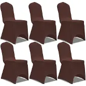 vidaXL Housse de chaise extensible 6 pcs marron