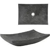 vidaXL Lavabo 50x35x12 cm marbre noir