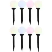 vidaXL Lampes solaires d'extérieur 8 pcs. LED Boule 15 cm RGB