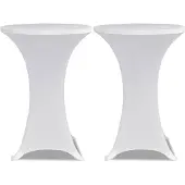 vidaXL Housses élastiques de table Ø 80 cm Blanc 2 pcs