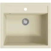 vidaXL Évier en granit simple bassin beige