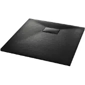 vidaXL Bac de douche SMC Noir 80 x 80 cm