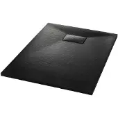 vidaXL Bac de douche SMC Noir 100 x 70 cm
