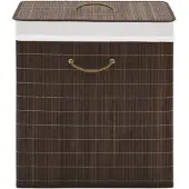 vidaXL Panier à linge rectangulaire Bambou Marron foncé