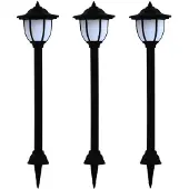 vidaXL Lampes solaires d'extérieur 3 pièces LED noir