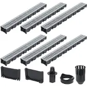 vidaXL Caniveaux de drainage 6 pcs Acier galvanisé 6 m