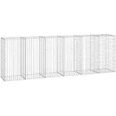vidaXL Mur en gabion avec couvercles Acier galvanisé 300 x 50 x 100 cm