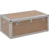 vidaXL Boîte de rangement en bois de sapin massif 91x52x40 cm brun