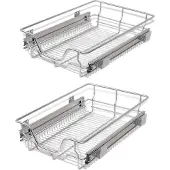 vidaXL Panier en treillis métallique 2 pcs 400 mm Argenté