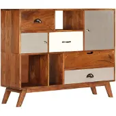 vidaXL Sideboard 115x35x86 cm bois massif acacia