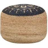 vidaXL Pouf fait à la main Bleu 45 x 30 cm Jute