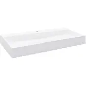 vidaXL Lavabo 100 x 46 x 11 cm Fonte minérale/fonte de marbre blanc