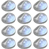vidaXL Applique murale solaire d'extérieur LED 12 pcs. Rond Argenté