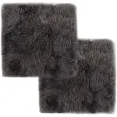 vidaXL Coussins de chaise lot de 2 Gris clair 40x40cm Mouton véritable