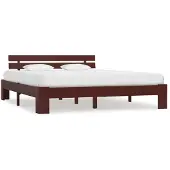 vidaXL Lit en bois massif pin brun foncé 160x200 cm