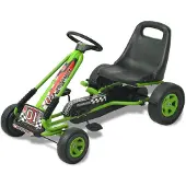 vidaXL Kart à pédales avec siège réglable vert