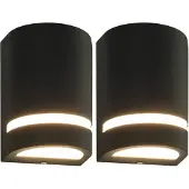 vidaXL Appliques d'extérieur 2 pcs 35 W semi-circulaire noir