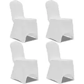 vidaXL Housse de chaise extensible 4 pcs Blanc