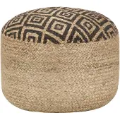 vidaXL Pouf fait à la main Noir 45 x 30 cm Jute