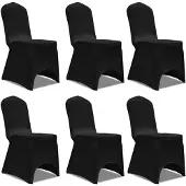 vidaXL Housse extensible de chaise Noir 6 pcs