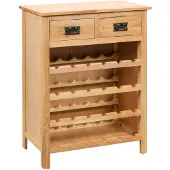 vidaXL Casier à bouteilles 72 x 32 x 90 cm Bois de chêne massif
