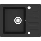 vidaXL Évier en granit simple bassin noir