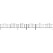 vidaXL Clôture de jardin avec pointes de lance Acier (0,5 - 0,75) x 10,2 m Noir