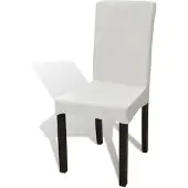vidaXL Housses de chaise élastiques droites 6 pcs Crème