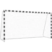 vidaXL But de football 300x160x90 cm Métal noir et blanc