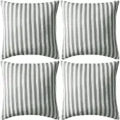 vidaXL Oreiller d'extérieur lot de 4 Impression rayure 45 x 45 cm Gris