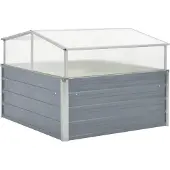 vidaXL Serre 100 x 100 x 85 cm Grise Acier galvanisé