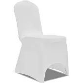vidaXL Housse de chaise extensible 100 pcs Blanc