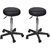 vidaXL Tabouret de bureau 2 pièces noir 35,5x84 cm similicuir