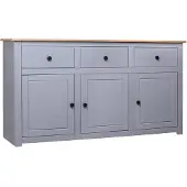 vidaXL Sideboard Gris 135x40x80 cm Pin Panama