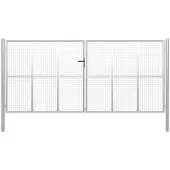 vidaXL Portail de jardin en acier galvanisé 400 x 175 cm argent